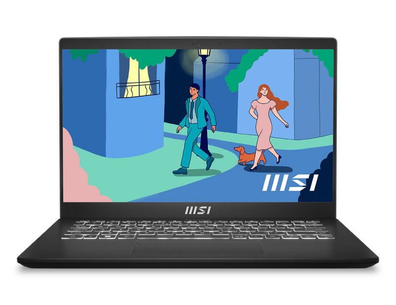 MSI Modern 14 C12M Classic Black Intel® Core™ i7-1255U 14-inch FHD-8GB DDR4-512GB PCIe-Iris Xe-1.29kg-Win11