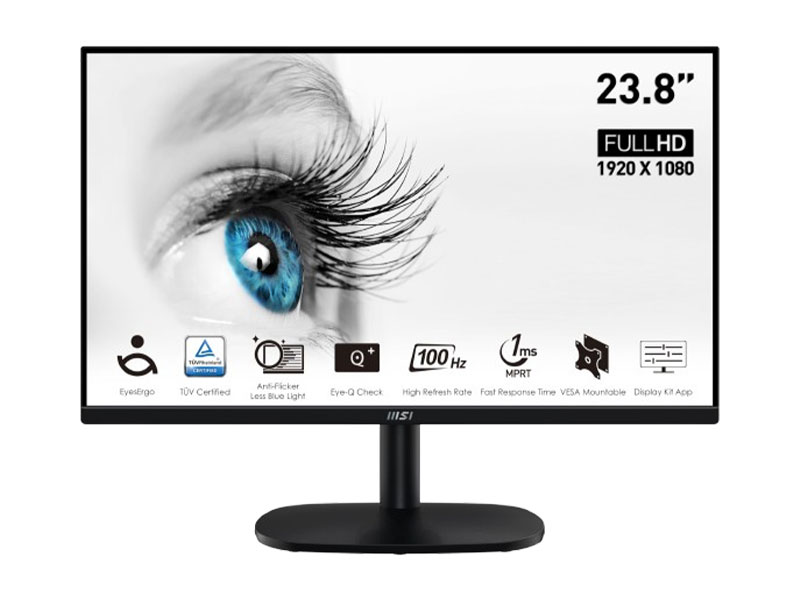 MSI PRO MP245V 23.8-inch FHD (1920 x 1080), 100Hz, VA - (Port: HDMI, VGA, Headphone) - 2.68kg MOMSI-21