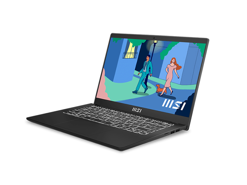 MSI Modern 14 C12M Classic Black Intel® Core™ i7-1255U 14-inch FHD-8GB DDR4-512GB PCIe-Iris Xe-1.29kg-Win11