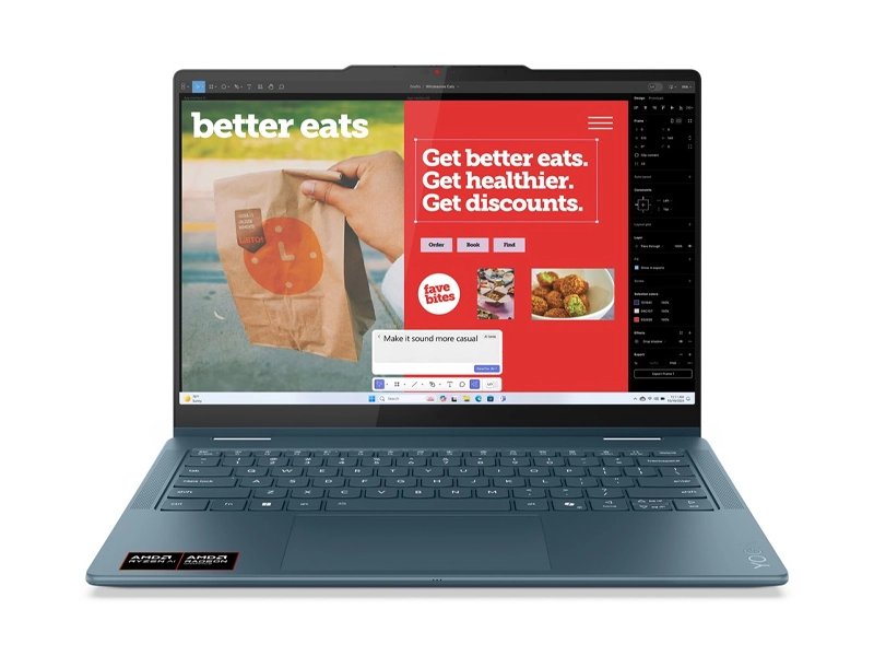 Lenovo Yoga Slim 7 14AKP10 TIDAL TEAL Ryzen AI 7 345-16GB LPDDR5X-512GB SSD M.2-AMD Radeon 840M-14 Inch WUXGA OLED-WIN11H