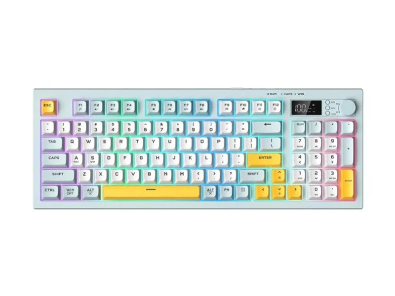 ONIKUMA G80 Bluetooth 2.4G Wired 94-Keys Membrane Keyboard (Gray & Blue)
