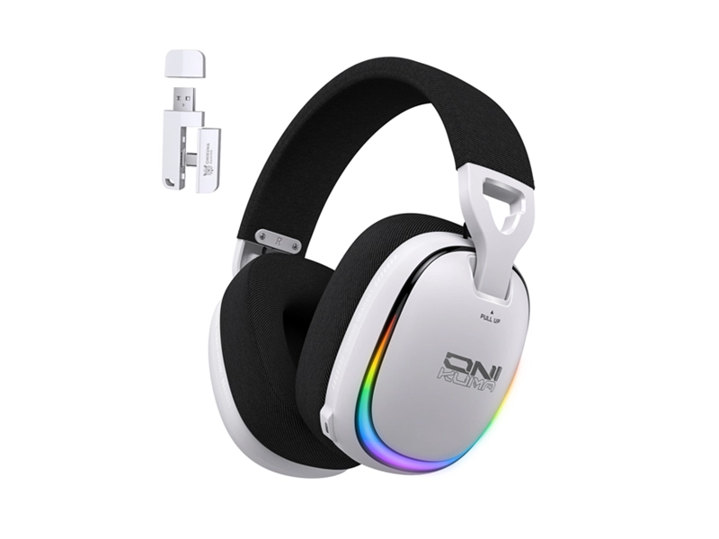 ONIKUMA GT805 Quad-Mode 2.4GHz Wireless Gaming Headset 5.4 Bluetooth (White)