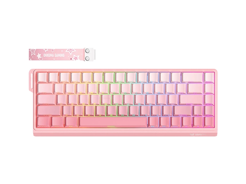 ONIKUMA G69 Mechanical 68-Keys Gaming Keyboard Magnetic Switch (Pink)