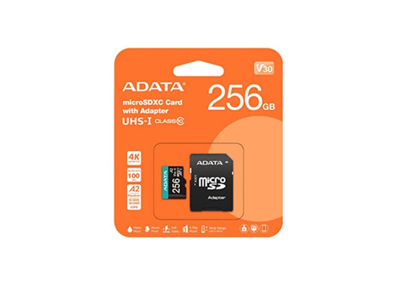Memory ADATA 256GB V30 Micro SD Card With Adapter (AUSDX256GUI3V30SA-RA1)