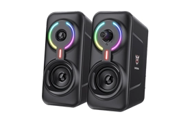 ONIKUMA L6 BT 2.0 Table Colorful LED Light Wired RGB Gaming Computer Speaker (Black)