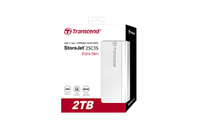 External HDD StoreJet 2.5 2TB Slim TS2TSJ25C3S Aluminum alloy, USB type-C and A