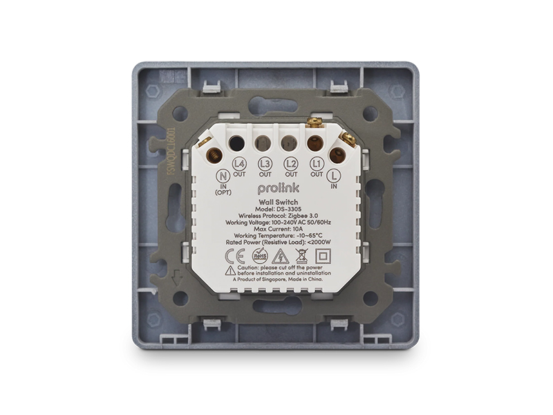 Zigbee Prolink Smart Wall Switch (Charcoal) DS-3305 (1 Gang) 10A load - at PSC Computer Cambodia