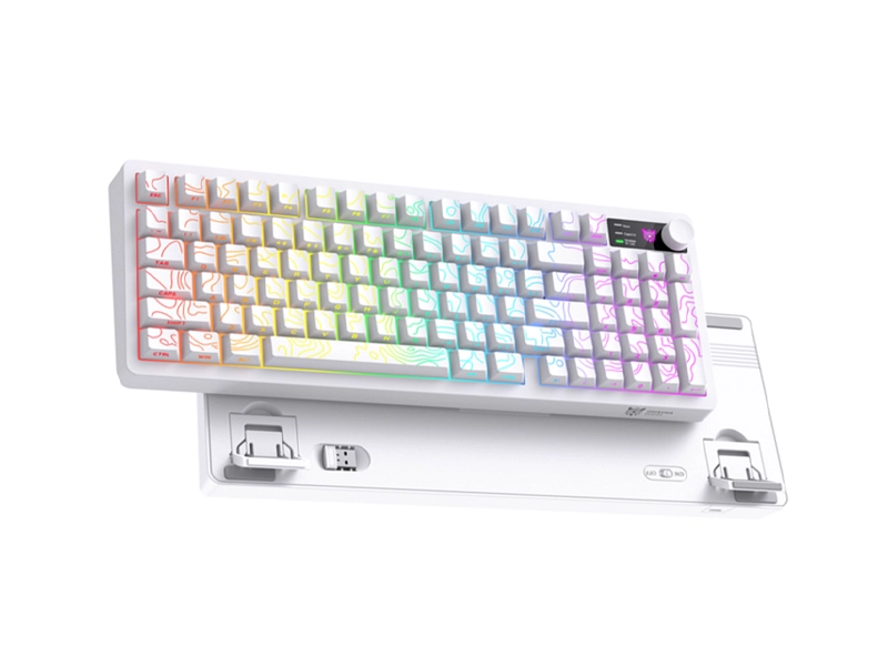 ONIKUMA MT902 Tri-Mode 95-Key Wireless Gaming Keyboard 2.4GHz Bluetooth (White) at PSC Computer Cambodia