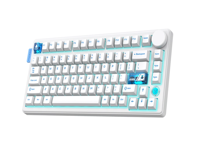 ONIKUMA MT706 81-Keys Triple Mode Hot-Swappable Mechanical Keyboard (White)