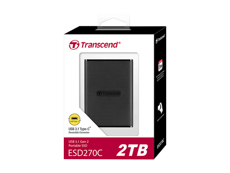 External SSD Transcend ESD270C TS2TESD270C, 2TB USB 10Gbps-Typc C at PSC Computer Cambodia