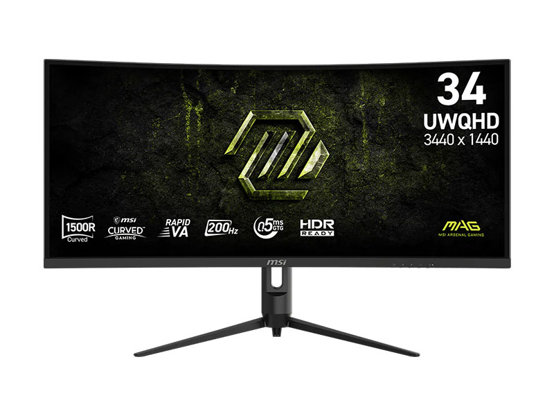 Monitor MSI  MAG 342CQRF E20 34-inch Curved-UWQHD, Rapid VA-200Hz-0.5ms-HDMI 2x Port, 1x DP
