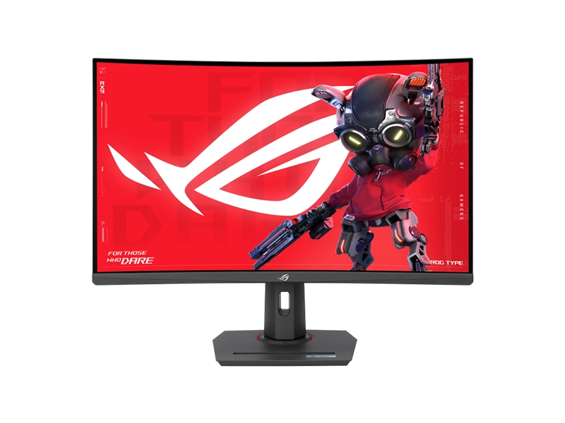 ASUS Monitor XG32WCS-J 31.5-inch QHD 2K (2560x1440) 180Hz-Fast VA-Adaptive-Sync-HDR10-1x DP-1x HDMI-1x USB-C-1x Earphone at PSC Computer Cambodia